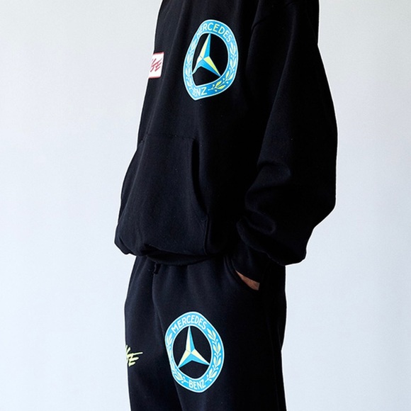 AWGE X Mercedes Benz - ASAP Mob A$AP Rocky Long Sleeve Black Pants Sweats Hoodie - Picture 7 of 8